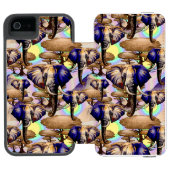 Afrikanisches Elephant Surreal Portrait Incipio iPhone Geldbeutel-Hülle (Folio Geöffnet)