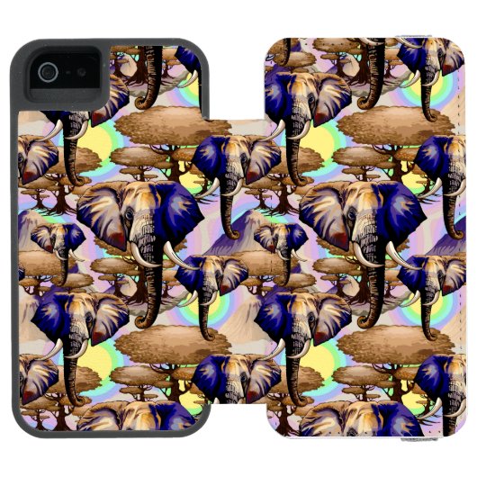 Afrikanisches Elephant Surreal Portrait Incipio iPhone Geldbeutel-Hülle (Folio Geöffnet)