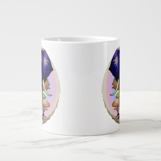Afrikanisches Elephant Surreal Portrait Jumbo-Tasse (Vorderseite)