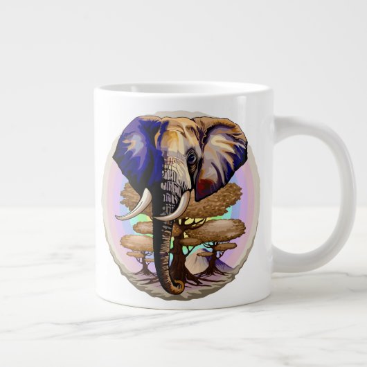 Afrikanisches Elephant Surreal Portrait Jumbo-Tasse (Rechts)