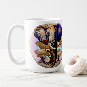 Afrikanisches Elephant Surreal Portrait Kaffeetasse
