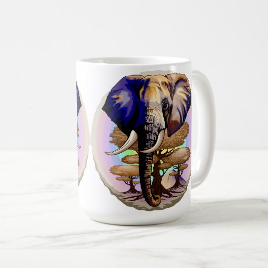 Afrikanisches Elephant Surreal Portrait Kaffeetasse (VorderseiteRechts)