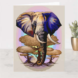 Afrikanisches Elephant Surreal Portrait Karte