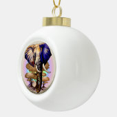 Afrikanisches Elephant Surreal Portrait Keramik Kugel-Ornament (Rechts)
