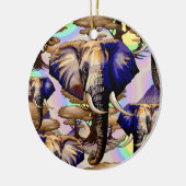 Afrikanisches Elephant Surreal Portrait Keramik Ornament (Links)