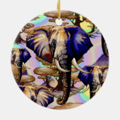 Afrikanisches Elephant Surreal Portrait Keramik Ornament (Hinten)