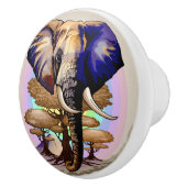 Afrikanisches Elephant Surreal Portrait Keramikknauf (Rechts)