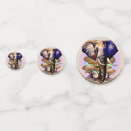 Afrikanisches Elephant Surreal Portrait Konfetti (Rückseiten)