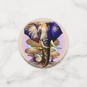 Afrikanisches Elephant Surreal Portrait Konfetti (Klein Vorderseite)