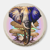 Afrikanisches Elephant Surreal Portrait Magnet (Vorne)