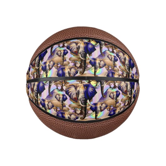 Afrikanisches Elephant Surreal Portrait Mini Basketball (Vorderseite)