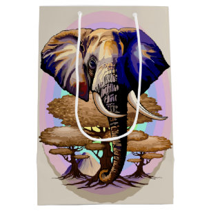 Afrikanisches Elephant Surreal Portrait Mittlere Geschenktüte