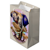 Afrikanisches Elephant Surreal Portrait Mittlere Geschenktüte (Rückseite Schrägansicht)