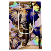 Afrikanisches Elephant Surreal Portrait Mittlere Geschenktüte (Rückseite)