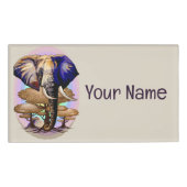Afrikanisches Elephant Surreal Portrait Namenschild (Vorderseite)