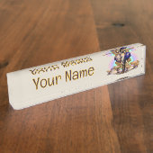 Afrikanisches Elephant Surreal Portrait Namensplakette (Seite)