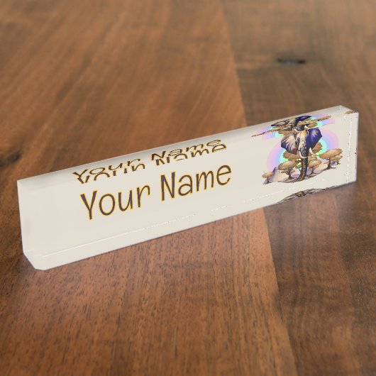 Afrikanisches Elephant Surreal Portrait Namensplakette (Seite)