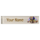 Afrikanisches Elephant Surreal Portrait Namensplakette (Vorderseite)