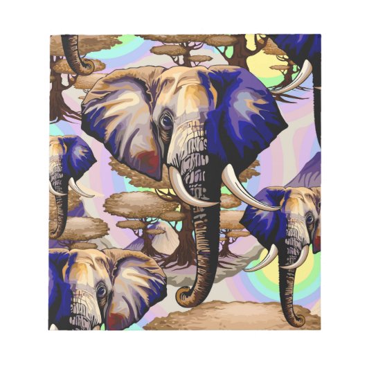 Afrikanisches Elephant Surreal Portrait Notizblock (Vorderseite)