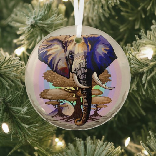 Afrikanisches Elephant Surreal Portrait Ornament Aus Glas (InSitu)