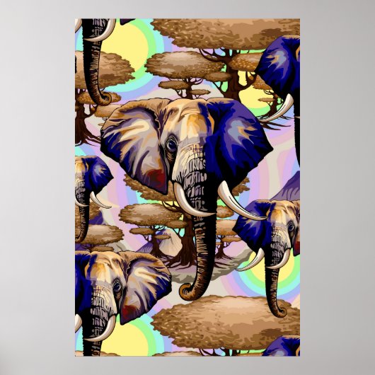 Afrikanisches Elephant Surreal Portrait Poster (Vorne)