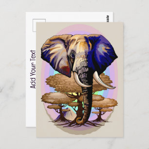 Afrikanisches Elephant Surreal Portrait Postkarte