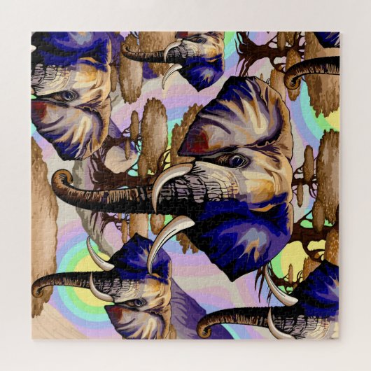 Afrikanisches Elephant Surreal Portrait Puzzle (Horizontal)
