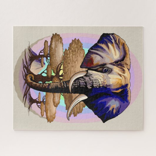 Afrikanisches Elephant Surreal Portrait Puzzle (Horizontal)