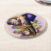 Afrikanisches Elephant Surreal Portrait Runder Pappuntersetzer (Angewinkelt)