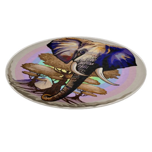 Afrikanisches Elephant Surreal Portrait Schneidebrett (Ecke)