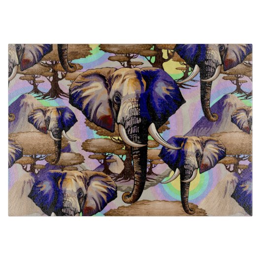 Afrikanisches Elephant Surreal Portrait Schneidebrett (Vorderseite)