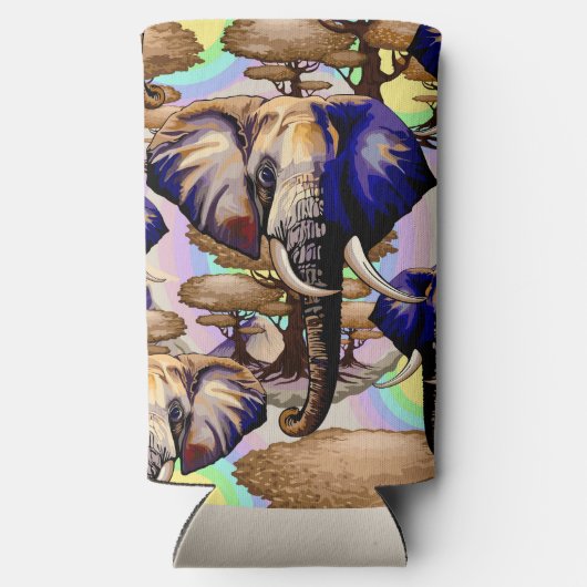 Afrikanisches Elephant Surreal Portrait Selters Dosenkühler (Rückseite)