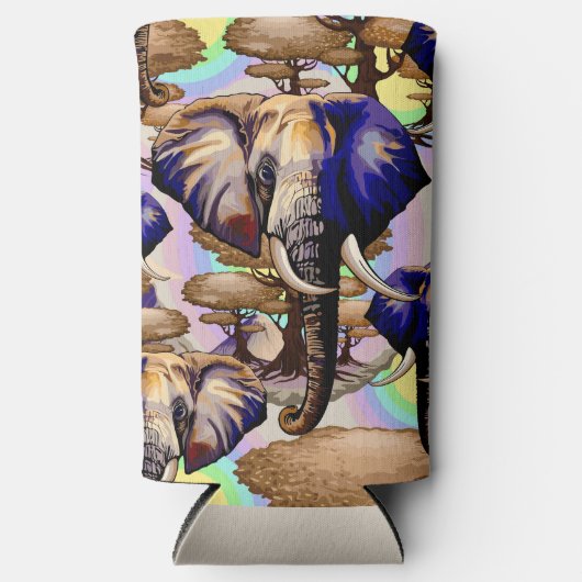 Afrikanisches Elephant Surreal Portrait Selters Dosenkühler (Vorderseite)