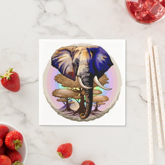 Afrikanisches Elephant Surreal Portrait Serviette (Beispiel)