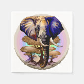 Afrikanisches Elephant Surreal Portrait Serviette (Vorderseite)