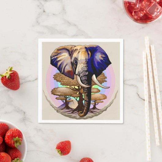 Afrikanisches Elephant Surreal Portrait Serviette (Beispiel)