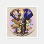 Afrikanisches Elephant Surreal Portrait Serviette (Vorderseite)