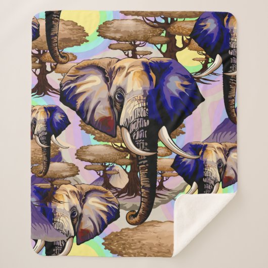 Afrikanisches Elephant Surreal Portrait Sherpadecke (Vorderseite)