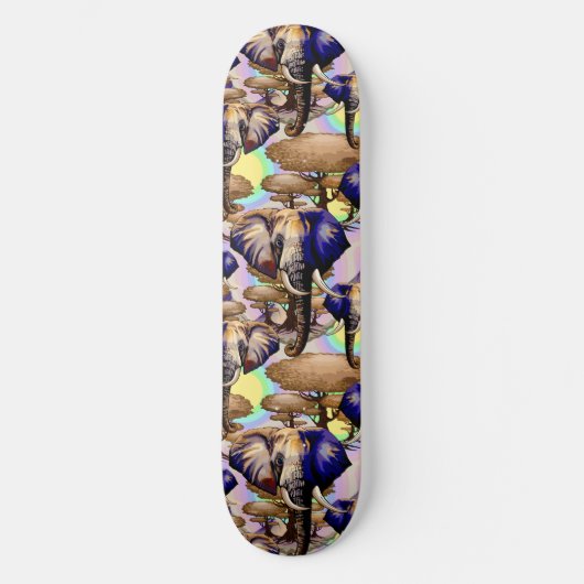 Afrikanisches Elephant Surreal Portrait Skateboard (Vorderseite)