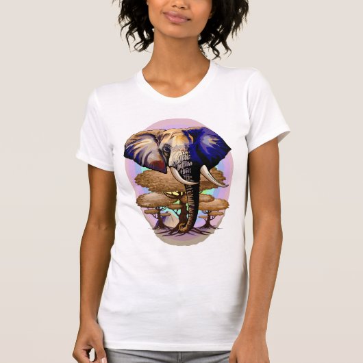 Afrikanisches Elephant Surreal Portrait T-Shirt (Vorderseite)