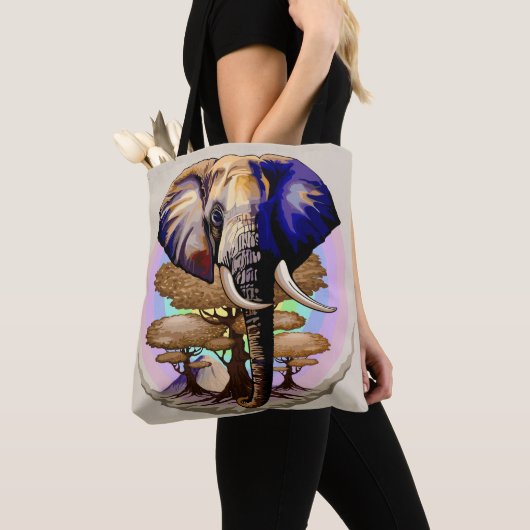 Afrikanisches Elephant Surreal Portrait Tasche (Von Nahem)