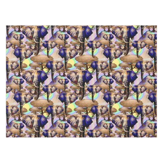 Afrikanisches Elephant Surreal Portrait Tischdecke (Vorderseite (Horizontal))