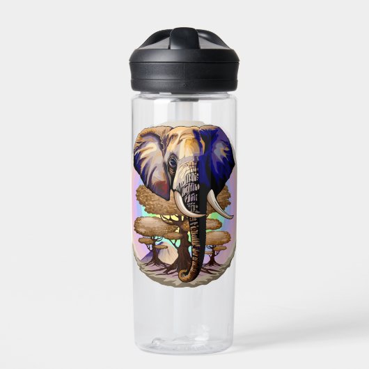 Afrikanisches Elephant Surreal Portrait Trinkflasche (Vorderseite)