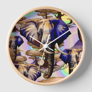 Afrikanisches Elephant Surreal Portrait Uhr