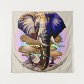 Afrikanisches Elephant Surreal Portrait Wandteppich (Vorderseite)