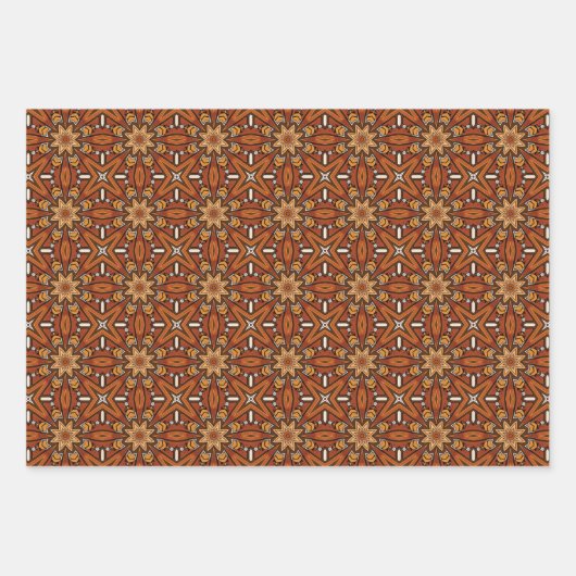 Afrikanisches Erdmeer - Nahtloses ethnisches Muste Geschenkpapier Set (Vorderseite 2)