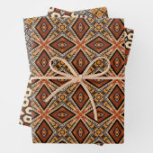 Afrikanisches Erdmeer - Nahtloses ethnisches Muste Geschenkpapier Set (Beispiel)