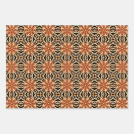 Afrikanisches Erdmeer - Nahtloses ethnisches Muste Geschenkpapier Set