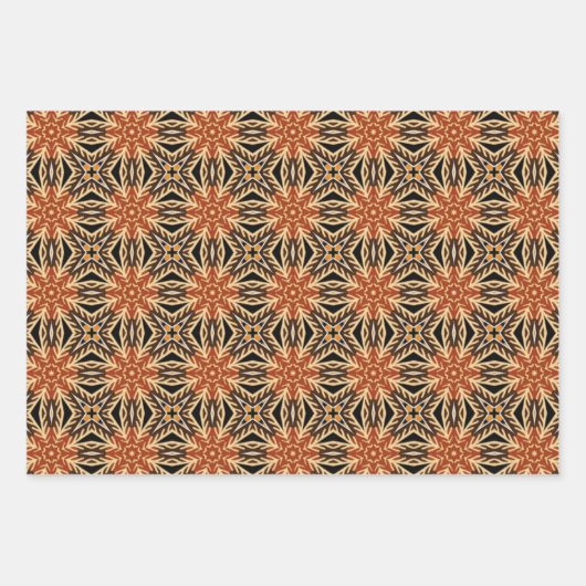 Afrikanisches Erdmeer - Nahtloses ethnisches Muste Geschenkpapier Set (Vorderseite)