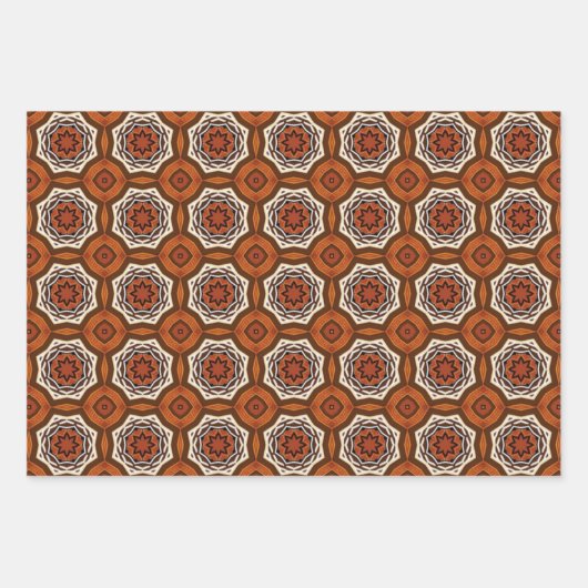 Afrikanisches Erdmeer - Nahtloses ethnisches Muste Geschenkpapier Set (Vorderseite 2)